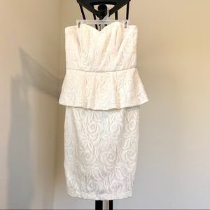STUNNING White Lace Peplum Dress